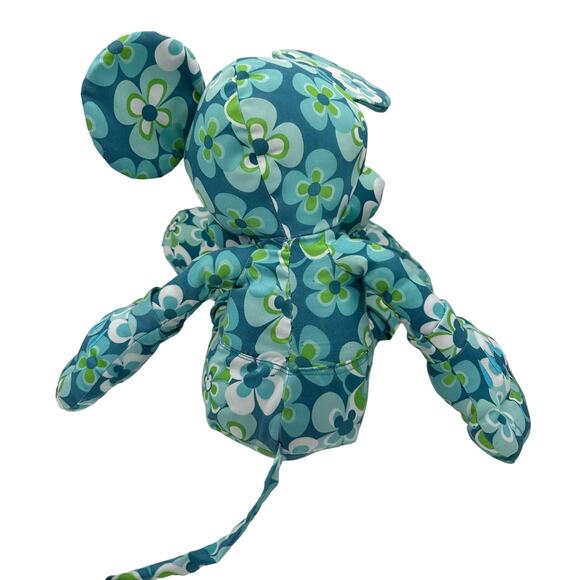 Disney Parks Mickey Mouse Blue Floral Hibiscus Mickey Mouse Plush - Picture 3 of 4